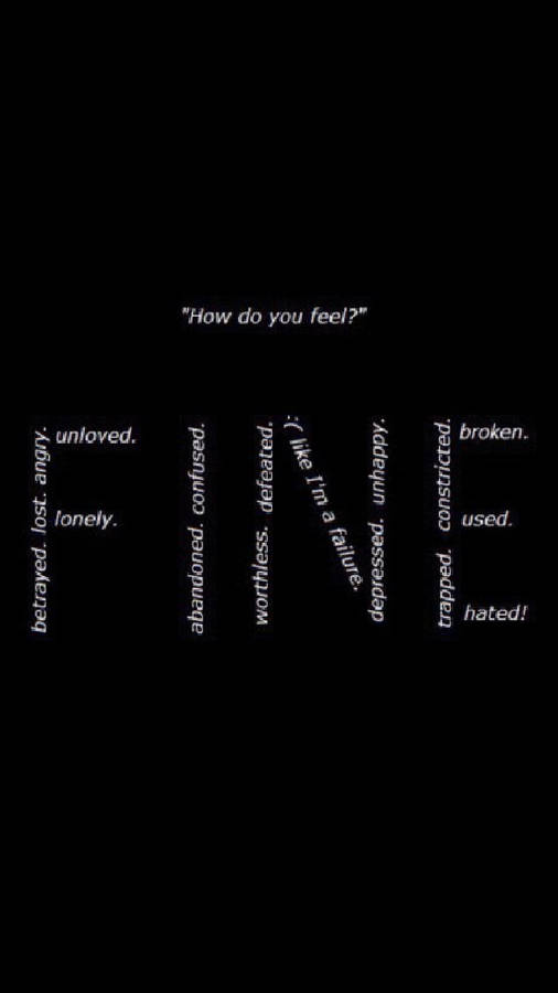 Feeling Fine Sad Depressing Wallpaper