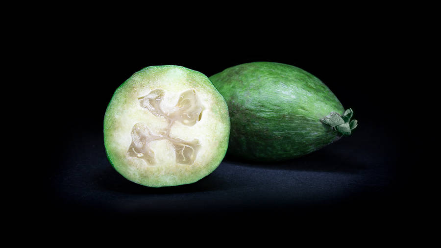 Feijoa In Black Wallpaper