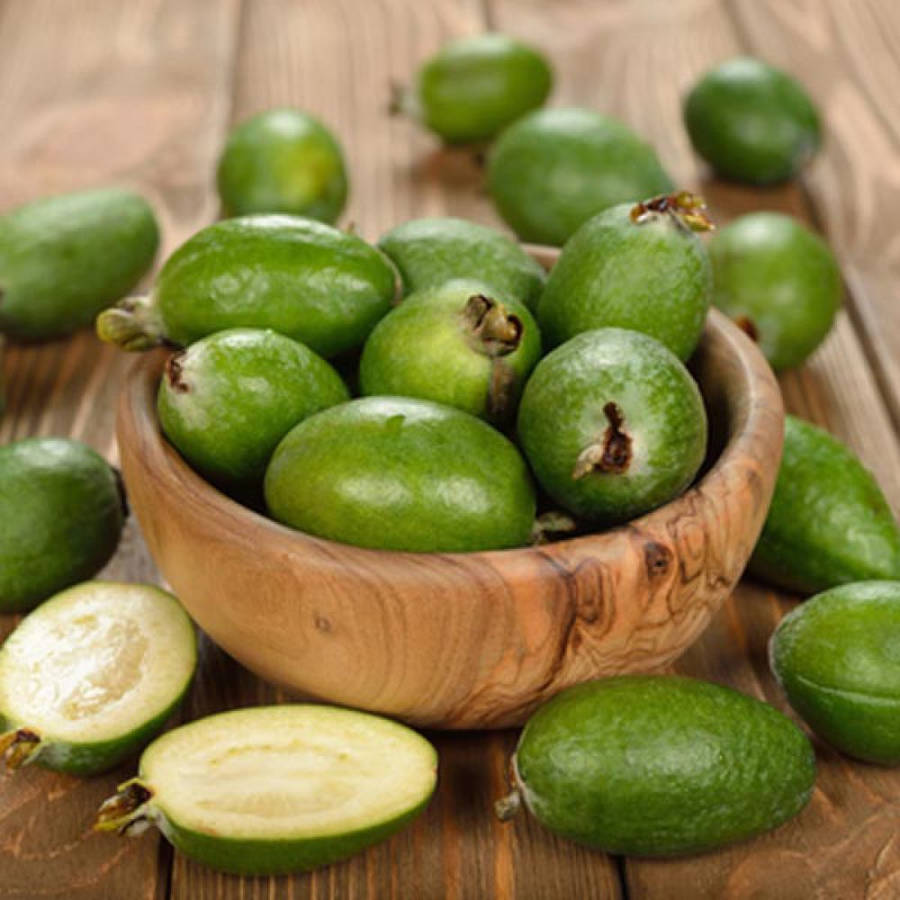 Feijoa In The Wooden Bowl Wallpaper