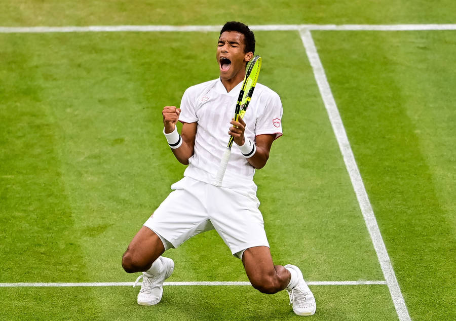 Felix Auger Aliassime Proud Fist Pumps Wallpaper