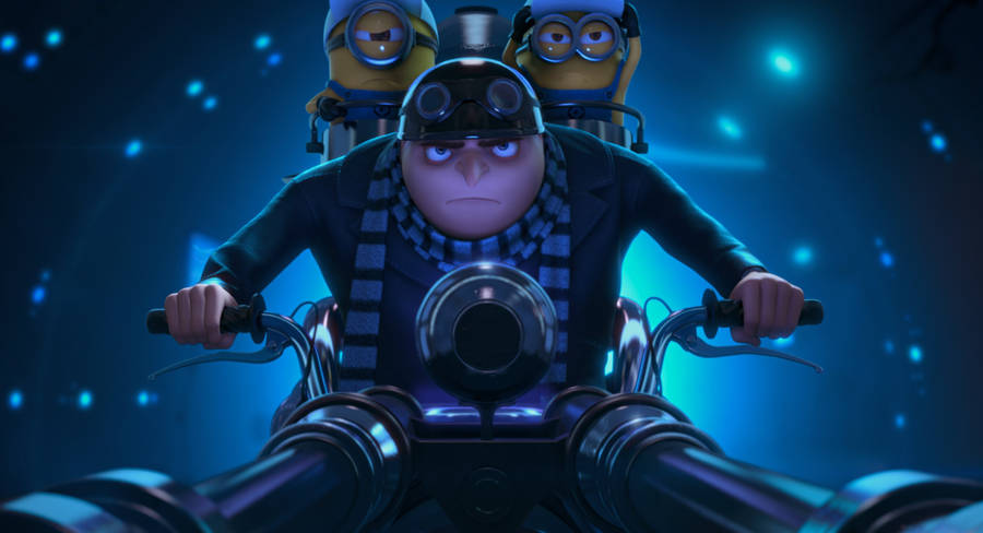 Felonious Gru Driving Motorcycle Despicable Me 3 Wallpaper