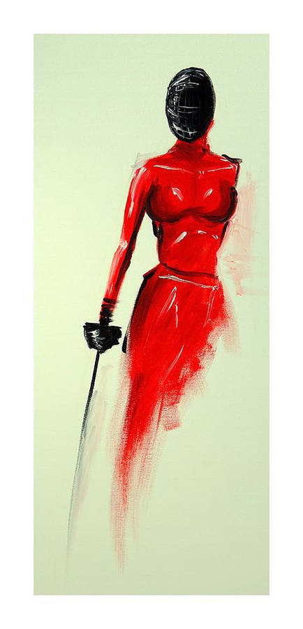 Fencing Kendo Red Painting Wallpaper