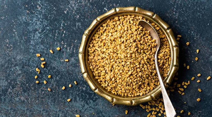 Fenugreek Seeds In A Copper Dish Wallpaper