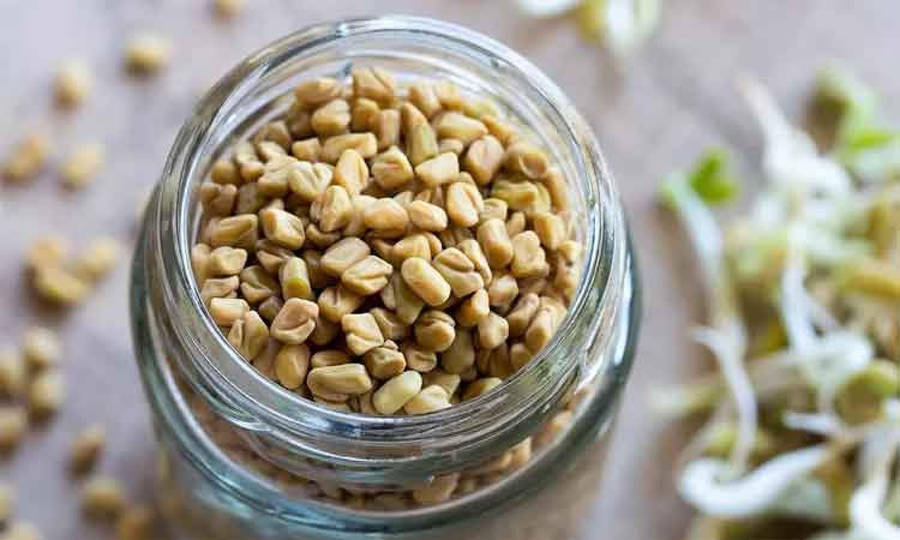 Fenugreek Seeds In A Glass Jar Wallpaper