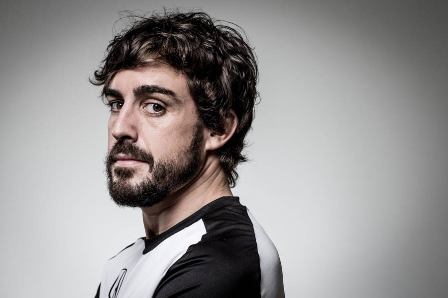 Fernando Alonso Black And White Shirt Wallpaper