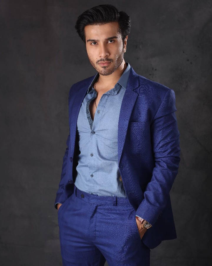 Feroz Khan Blue Suit Wallpaper