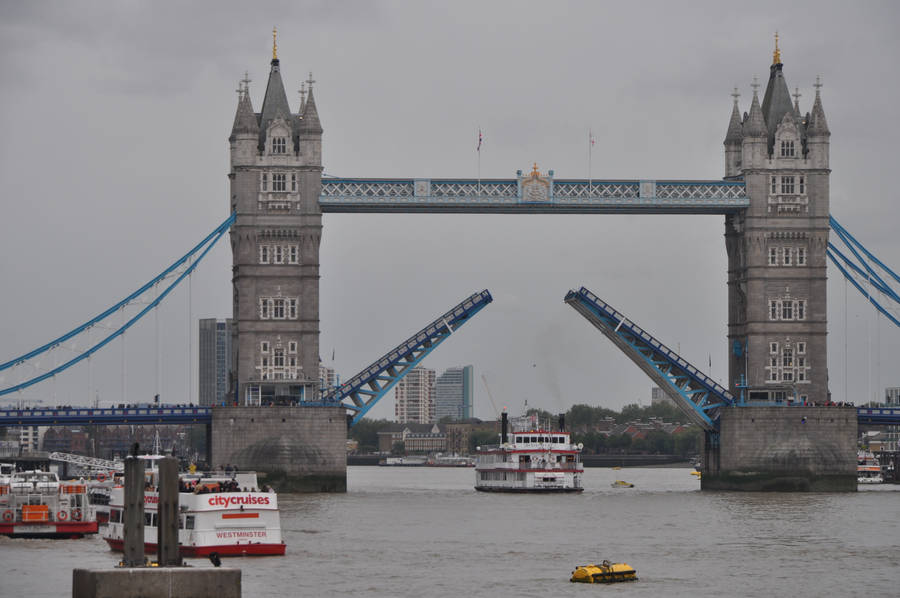 Ferry Boat Under Tower Bridge Wallpaper