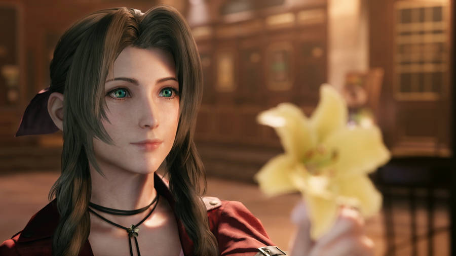 Ff7 Aerith Yellow Flower Wallpaper