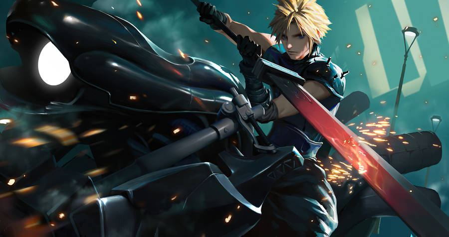 Ff7 Cloud Bike Wallpaper