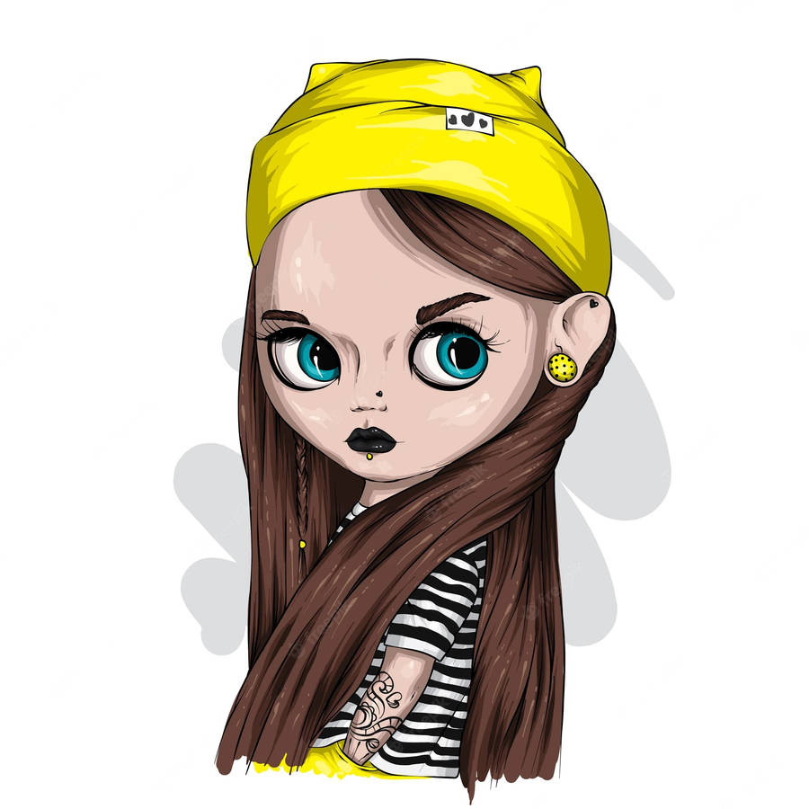 Fierce Cool Girl Cartoon Wallpaper