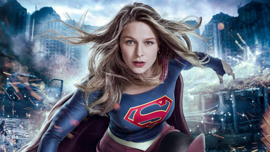 Fierce Look Of Supergirl Wallpaper