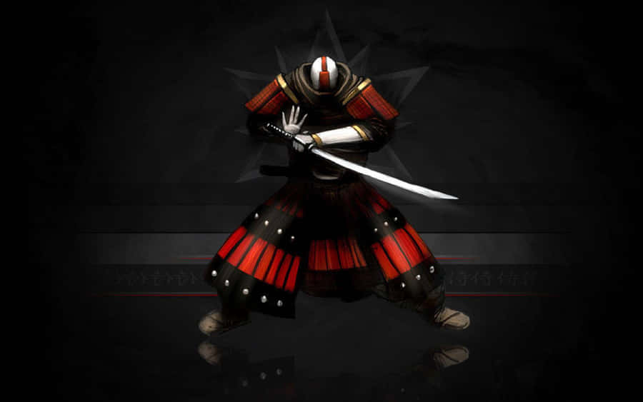 Fierce Samurai Warrior In Battle Wallpaper