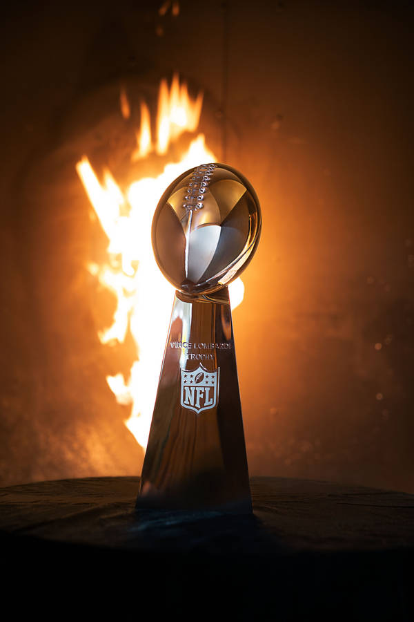 Fiery Super Bowl Lombardi Trophy Wallpaper