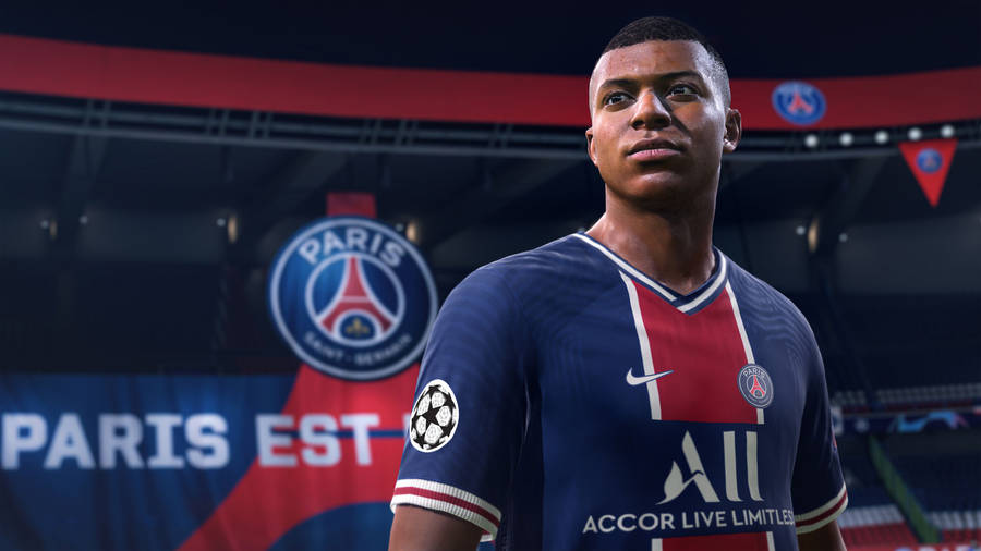 Fifa 21 Ea Sports Character Of Kylian Mbappé Wallpaper