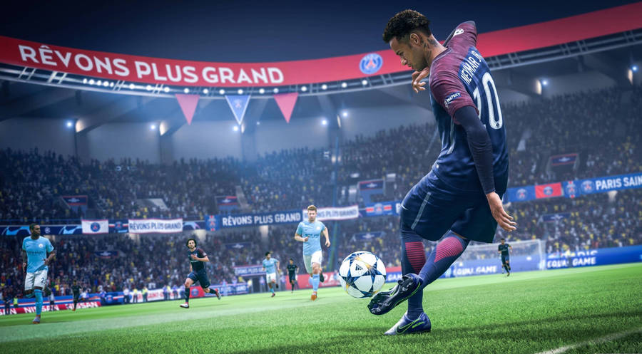 Fifa 21 Football Player After Kicking A Football Wallpaper