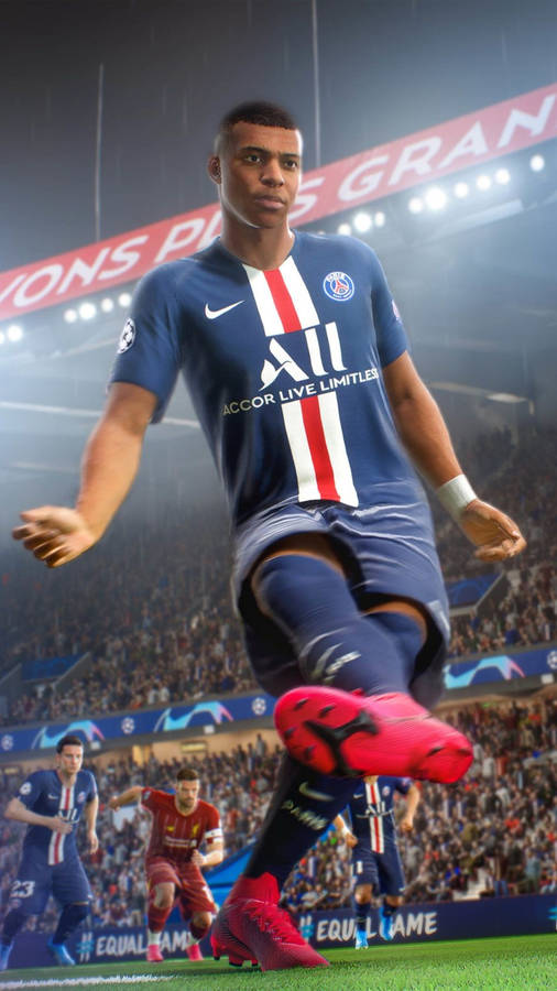 Fifa 21 French Footballer Kylian Mbappé Wallpaper