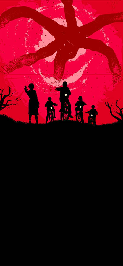 Fighting Mind Flayer Stranger Things Phone Wallpaper