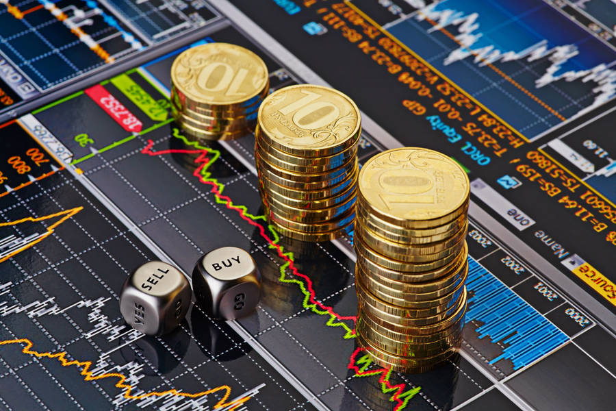 Finance Gold Coins And Graphs Wallpaper