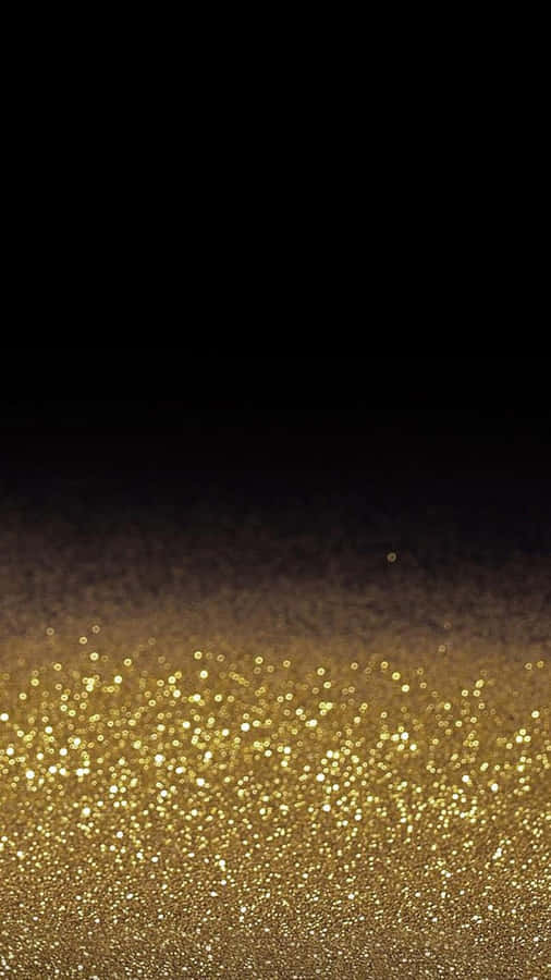 Fine Shiny Black And Gold Glitter Wallpaper