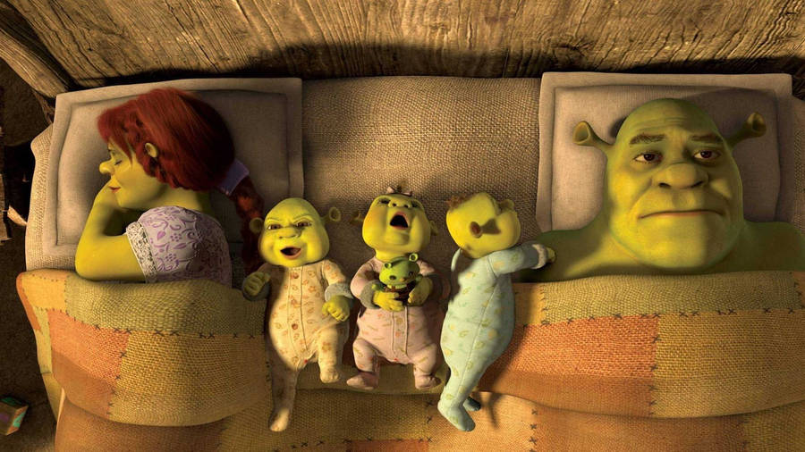 Fiona, Triplets, And Shrek Pc Wallpaper