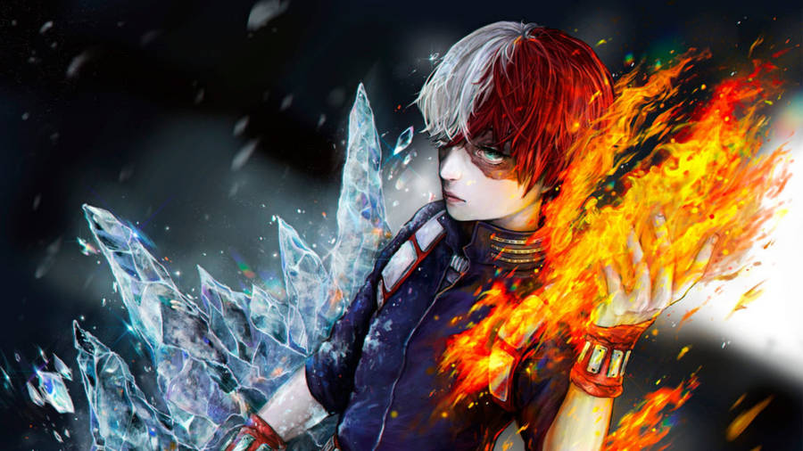 Fire And Ice Mha Todoroki Wallpaper