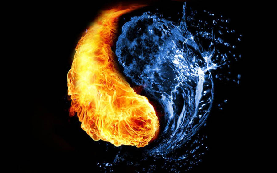 Fire And Ice Of Yin Yang Wallpaper