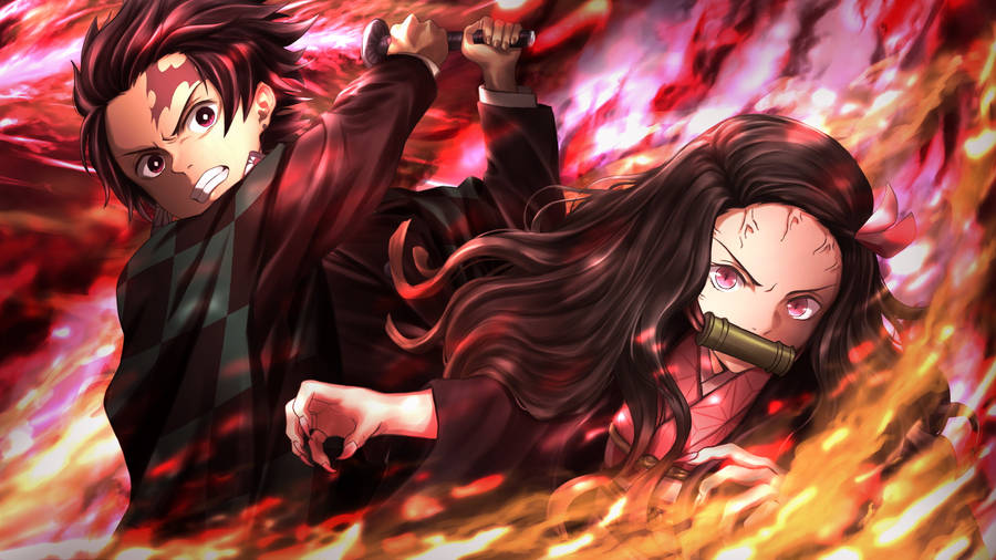 Fire Anime Tanjiro And Nezuko Wallpaper