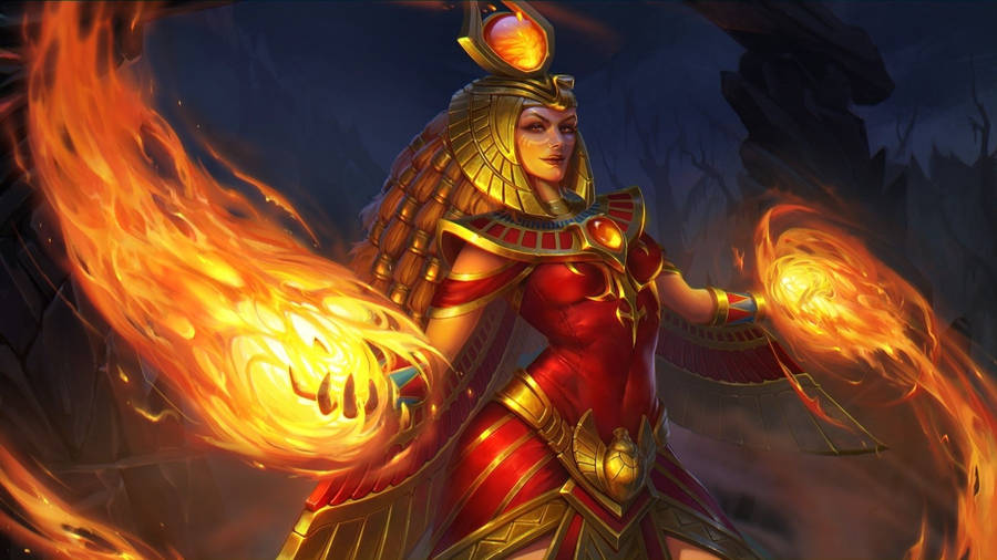 Fire Girl Egyptian Warrior Wallpaper