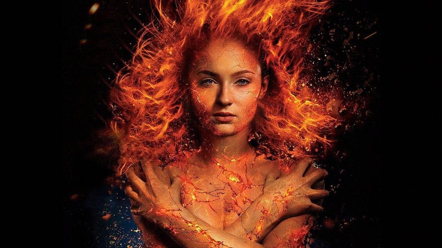 Fire Girl Sophie Turner Wallpaper