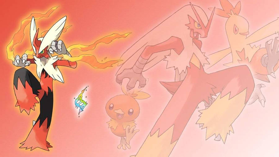 Fire Pokemon Blaziken Evolution Wallpaper