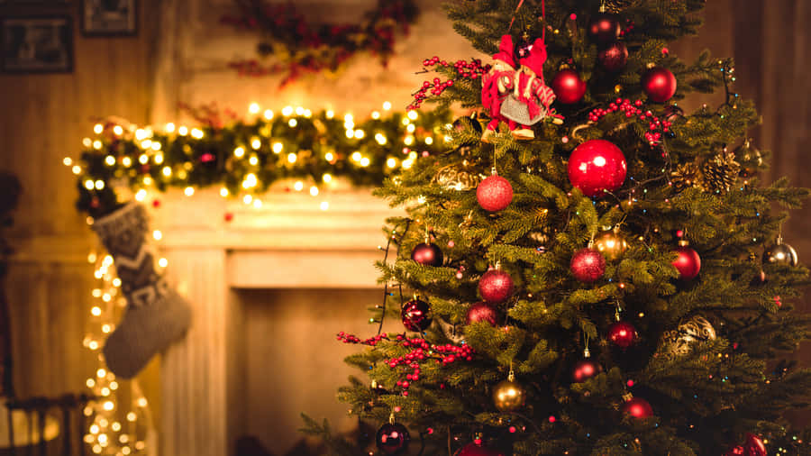 Fireplace High Resolution Christmas Desktop Wallpaper