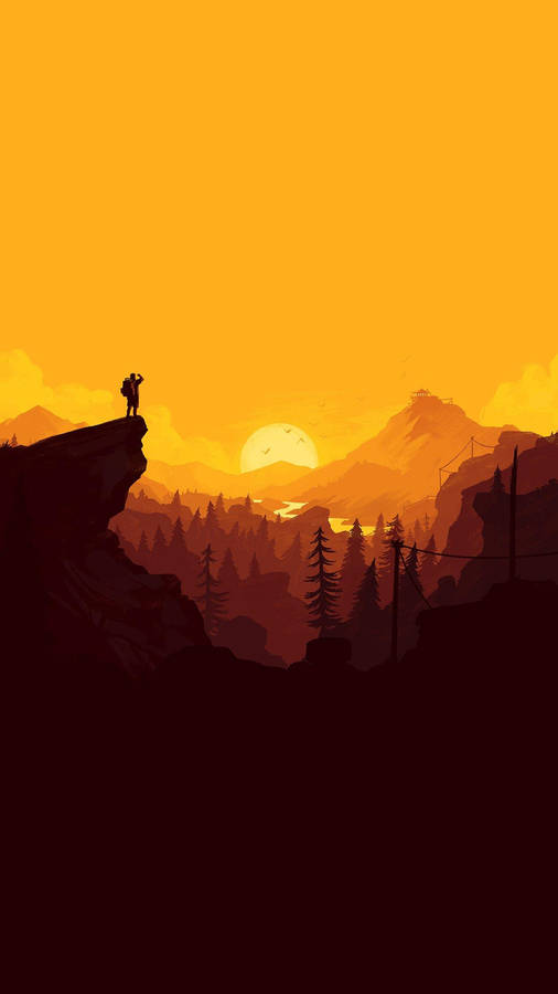 Firewatch 2 Sunset Minimalist Android Wallpaper