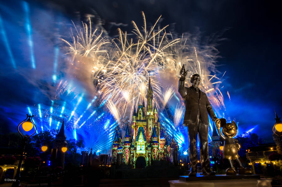 Fireworks Display At Walt Disney World Desktop Wallpaper