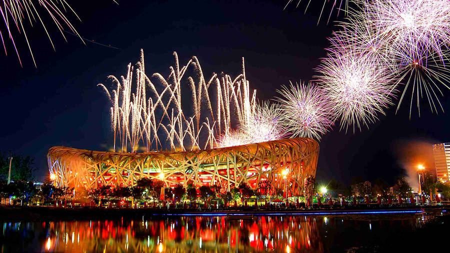 Fireworks Display In Beijing Wallpaper