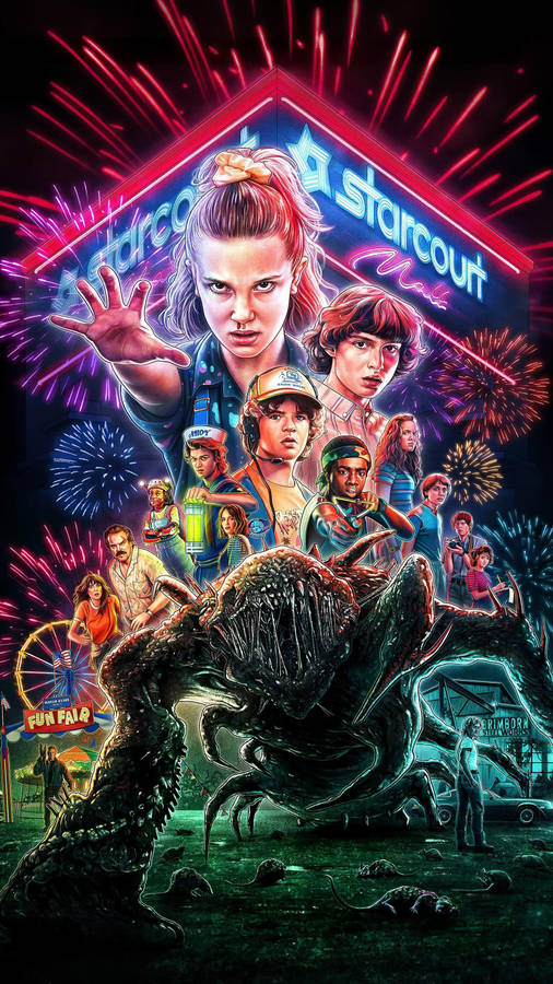 Fireworks Stranger Things Phone Wallpaper