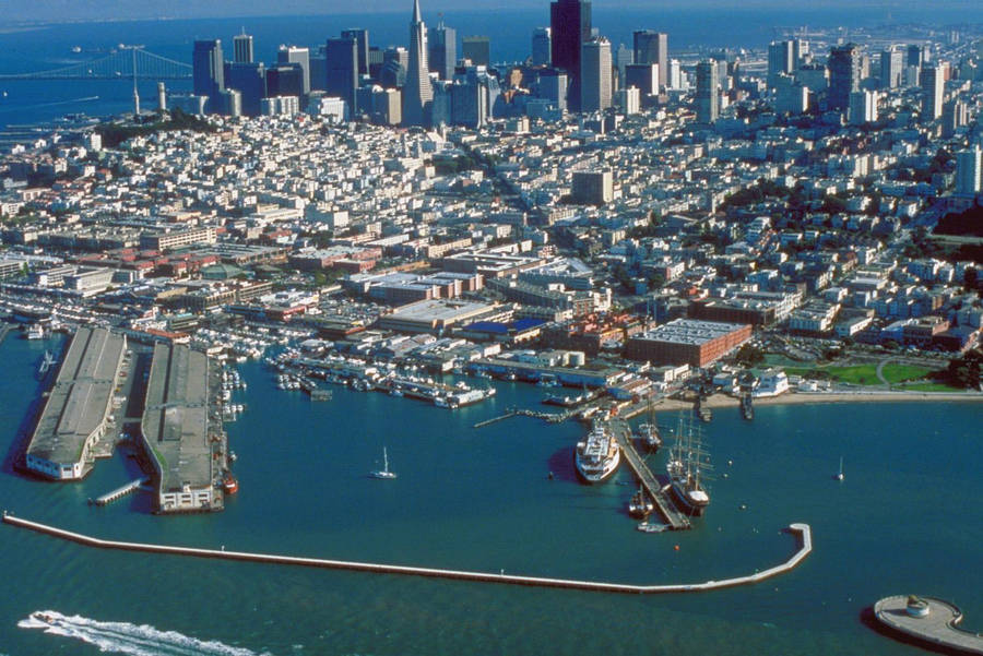 Fishermans Wharf Aerial City View Wallpaper