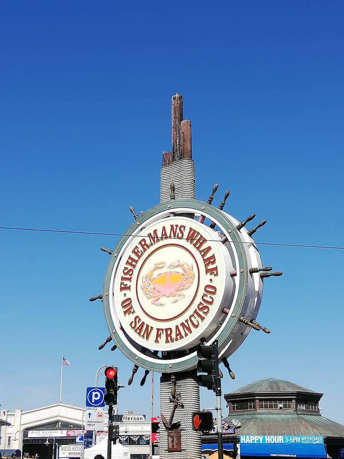 Fishermans Wharf Blue Gradient Sky Wallpaper