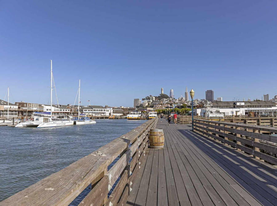 Fishermans Wharf Wooden Pier Wallpaper