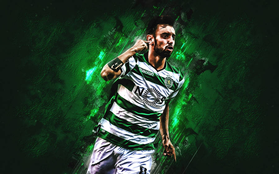 Fist Pump Bruno Fernandes Graphic Wallpaper