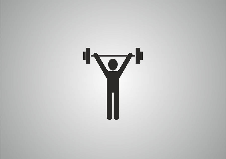 Fitness Cartoon Figure Weightlifting Wallpaper