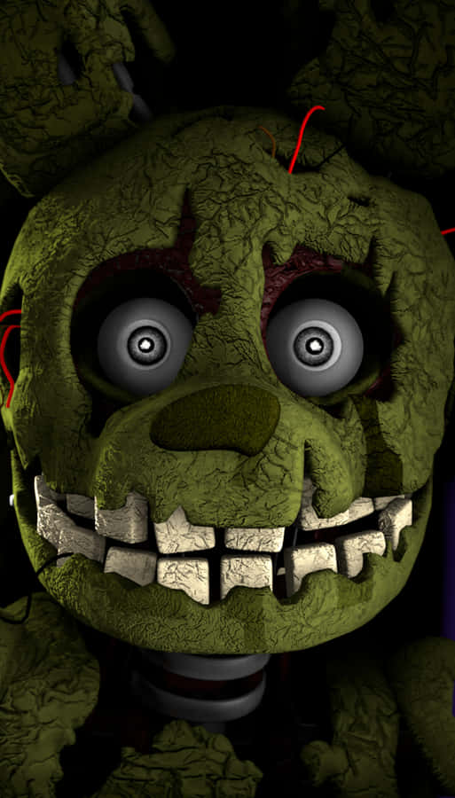 Five Nights At Freddy's - A Green Monster With A Scary Face Wallpaper