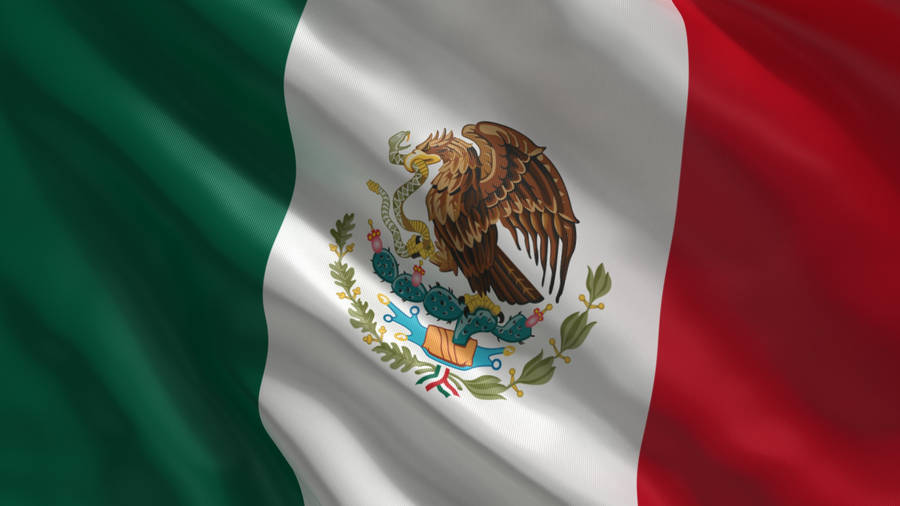 Flag Of Mexico Realistic Painting Wallpaper