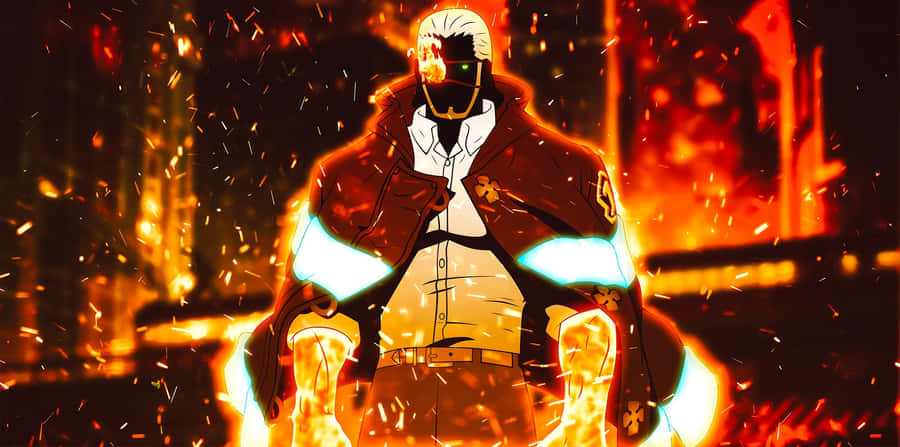 Flaming_ Anime_ Hero_ Amidst_ Inferno.jpg Wallpaper