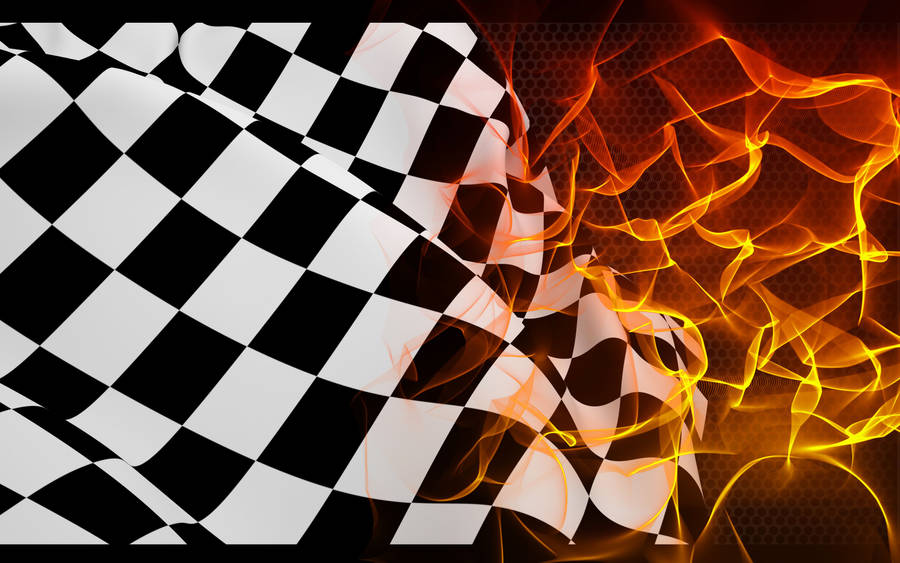 Flaming Checkered Flag Wallpaper