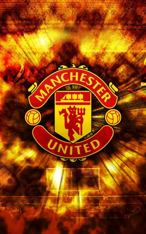 Flaming Manchester United Logo Wallpaper