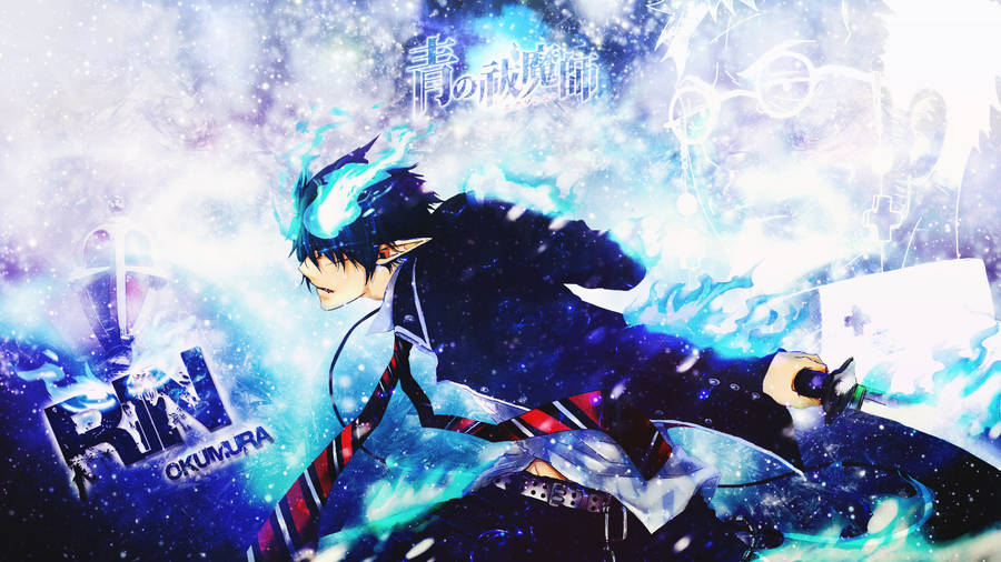 Flaming Rin Blue Exorcist Wallpaper