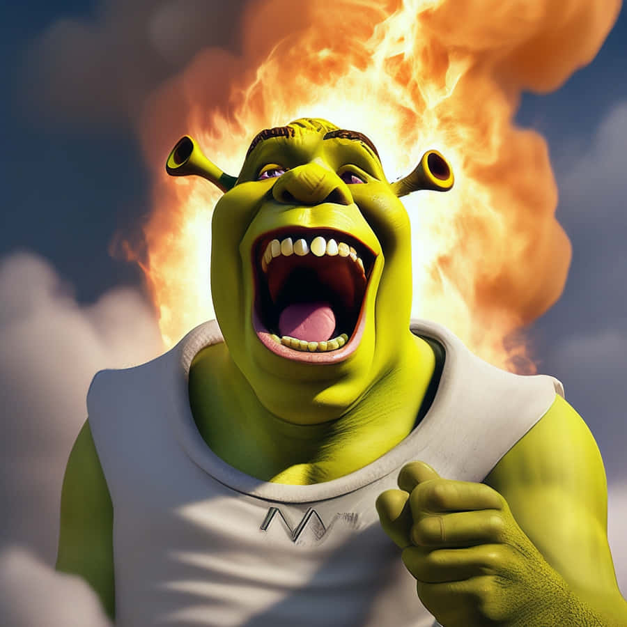 Flaming Shrek Fart Wallpaper