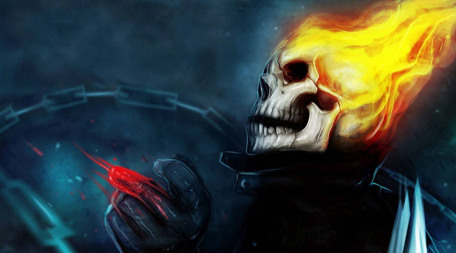 Flaming Skull Dark Devil Wallpaper