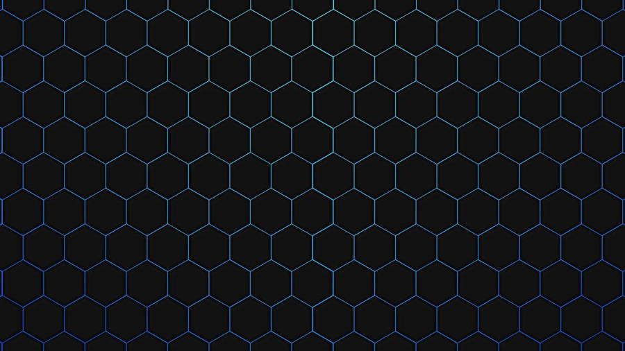 Flat Black And Blue Hexagon Wallpaper