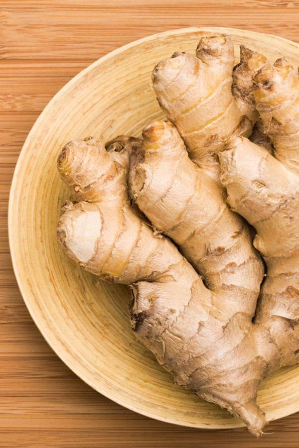 Flat Lay Ginger Rhizome Vegetable Wallpaper